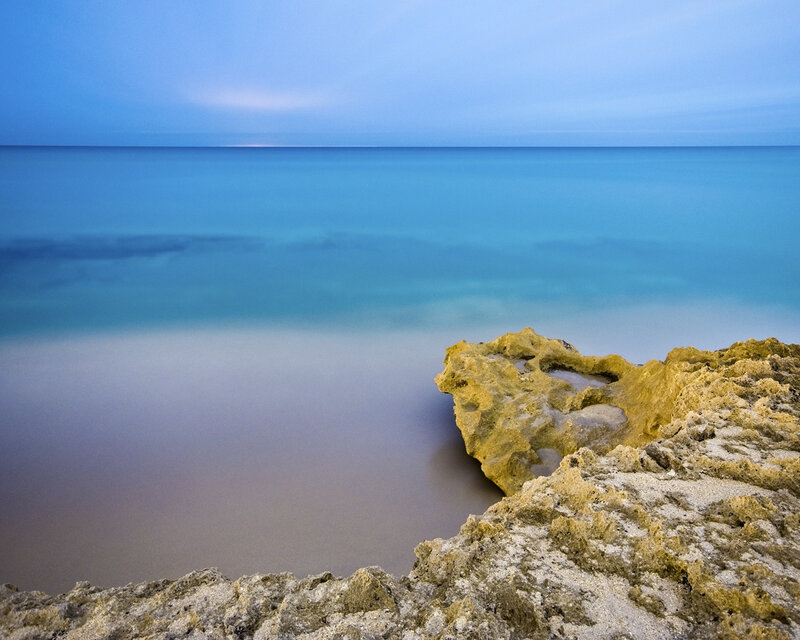 Rocky coast at twilight