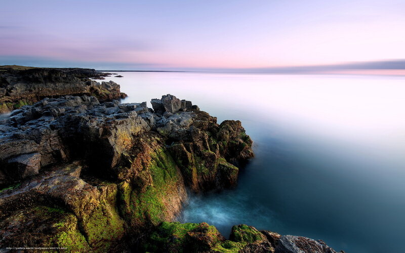 Rocky coast at twilight