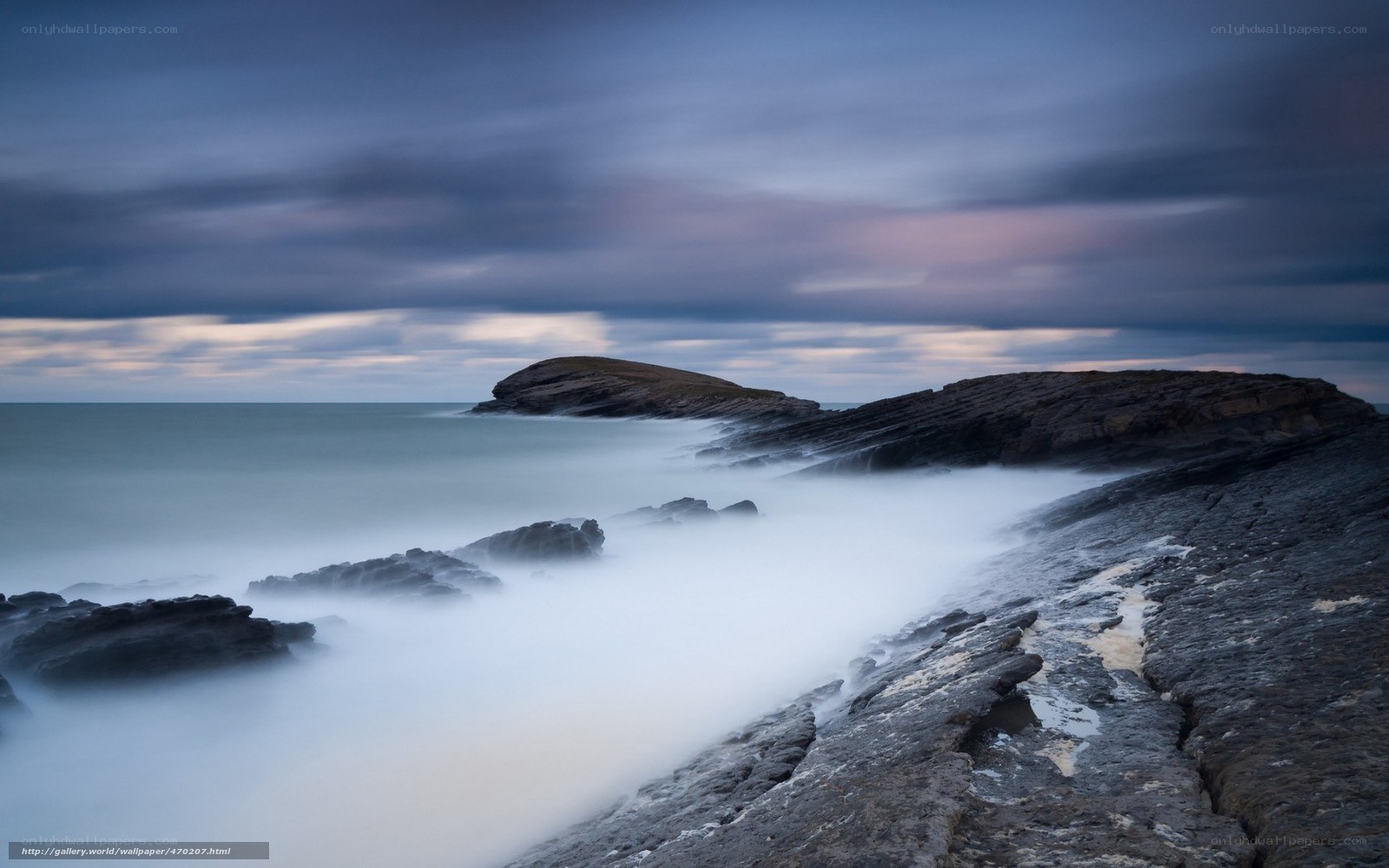 Rocky coast at twilight