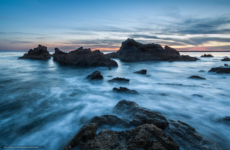 Rocky coast at twilight