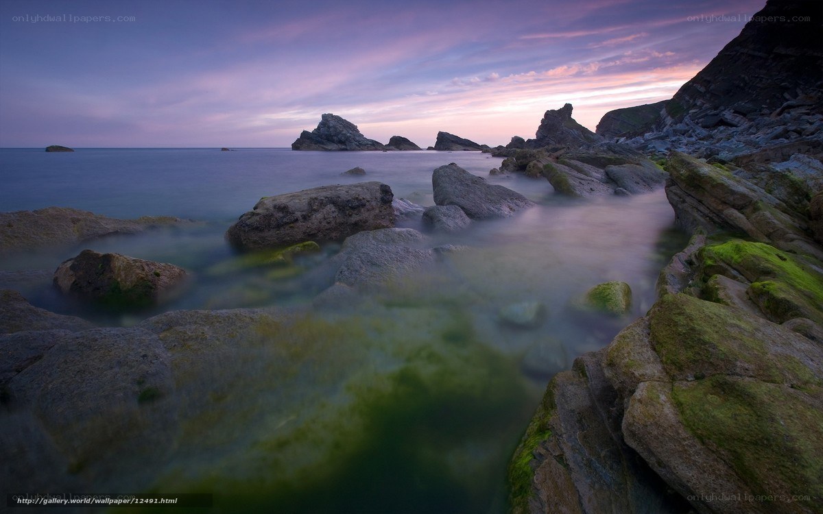 Rocky coast at twilight
