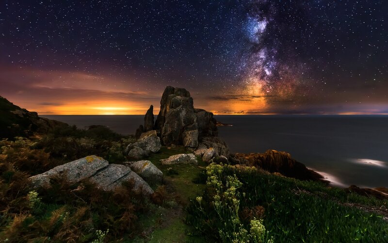 Rocky Coast under Stars