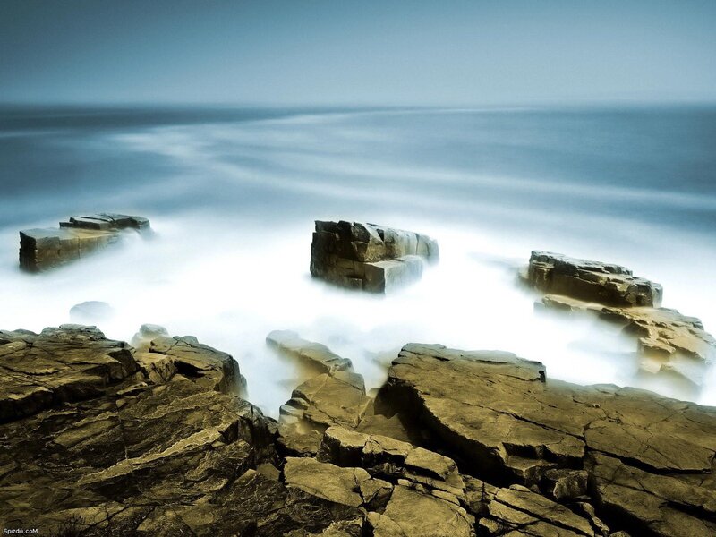 Rocky coast with ocean waves