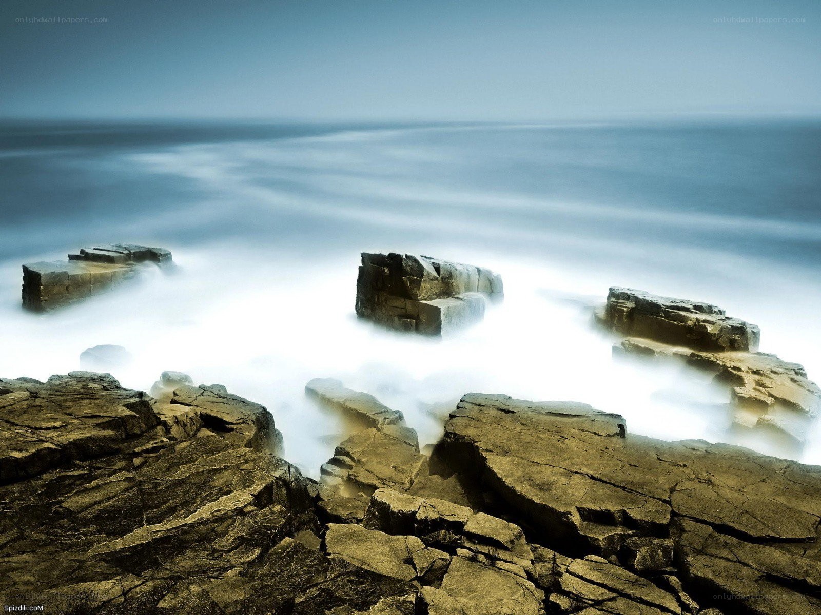 Rocky coast with ocean waves