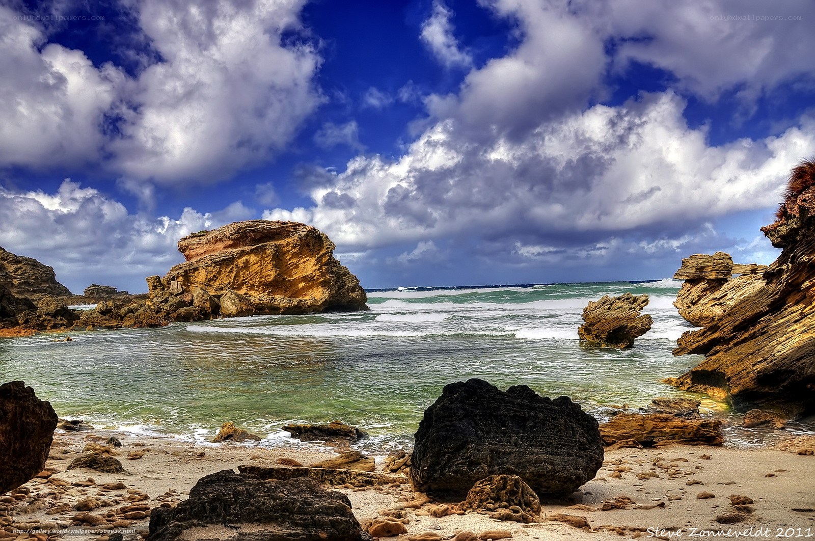 Rocky coastal beach scene
