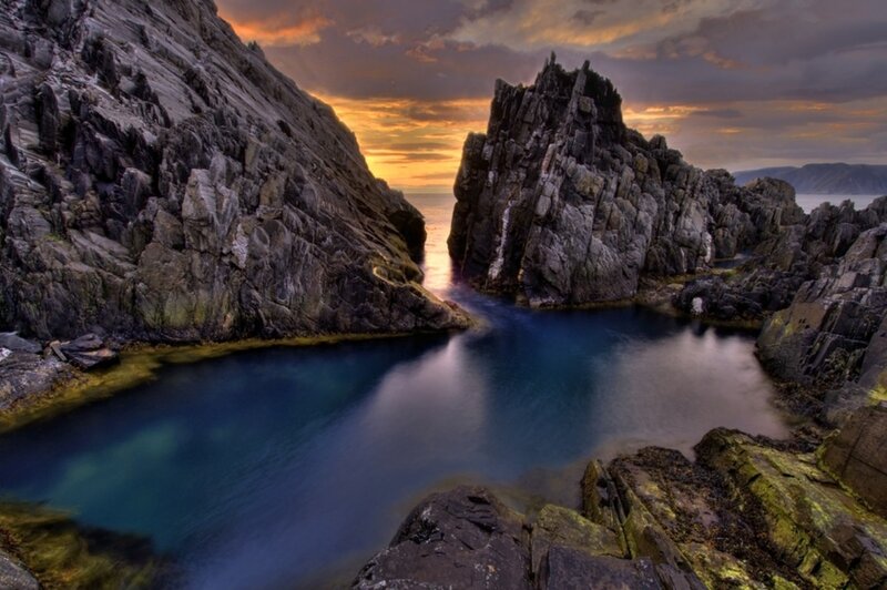 Rocky Coastal Inlet — Blue