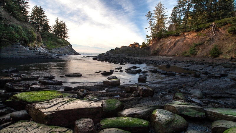 Rocky Coastal Inlet — Green