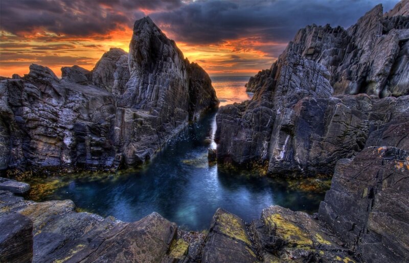 Rocky Coastal Inlet — Orange