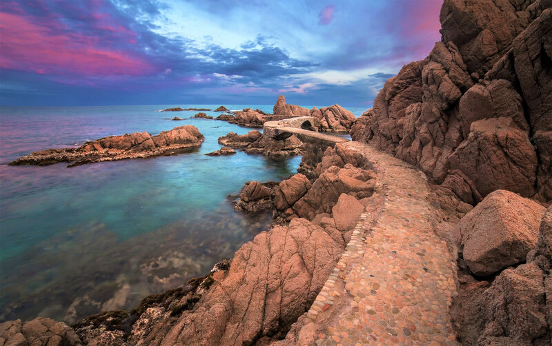 Rocky Coastal Path — Blue