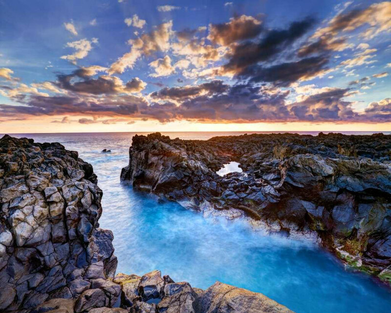 Rocky Coastal Pool — Blue, Dramatic