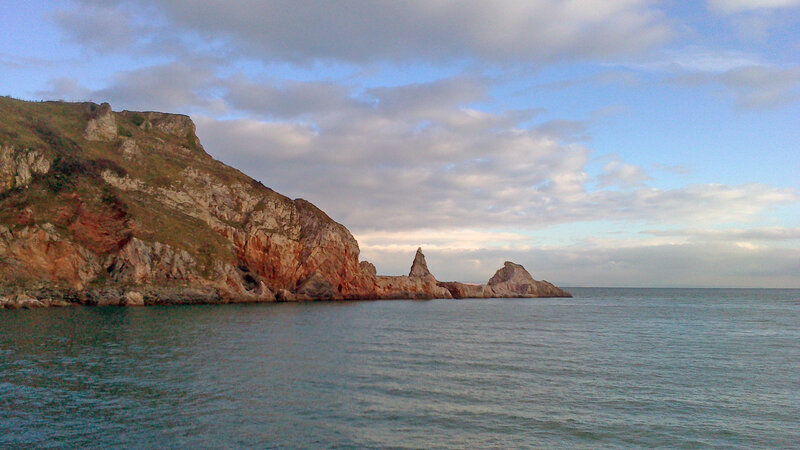 Rocky Coastline and Sea — Blue, Serene