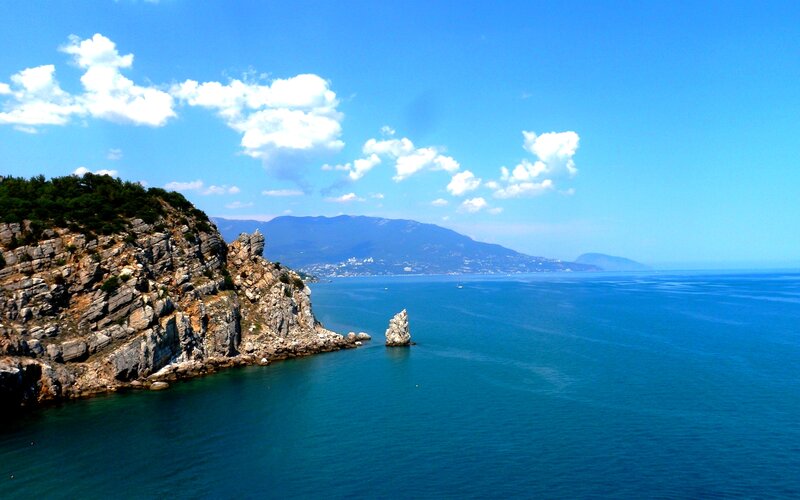 Rocky Coastline and Sea — Blue