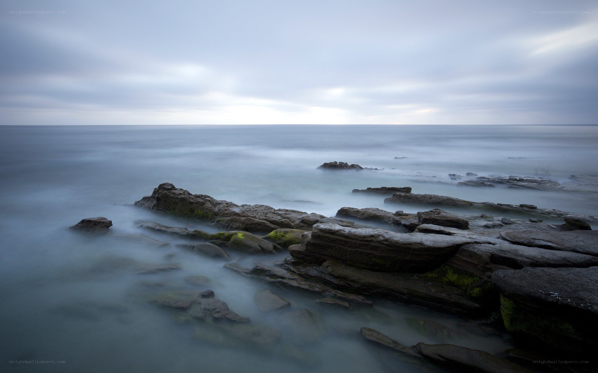 Rocky coastline at dawn