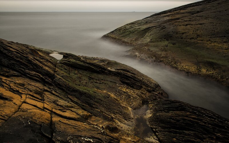 Rocky coastline at low tide