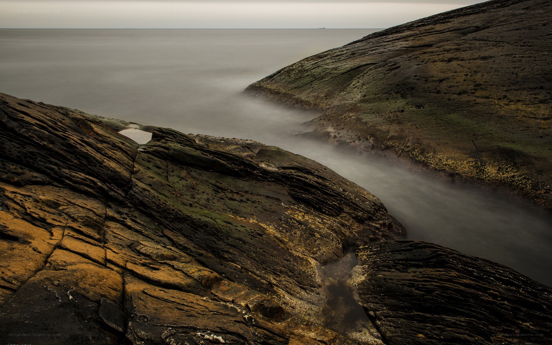 Rocky coastline at low tide