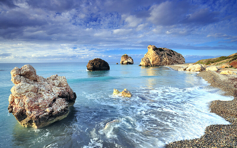Rocky Coastline at Sea — Blue, Dramatic, Afternoon, Photograph, Rocks
