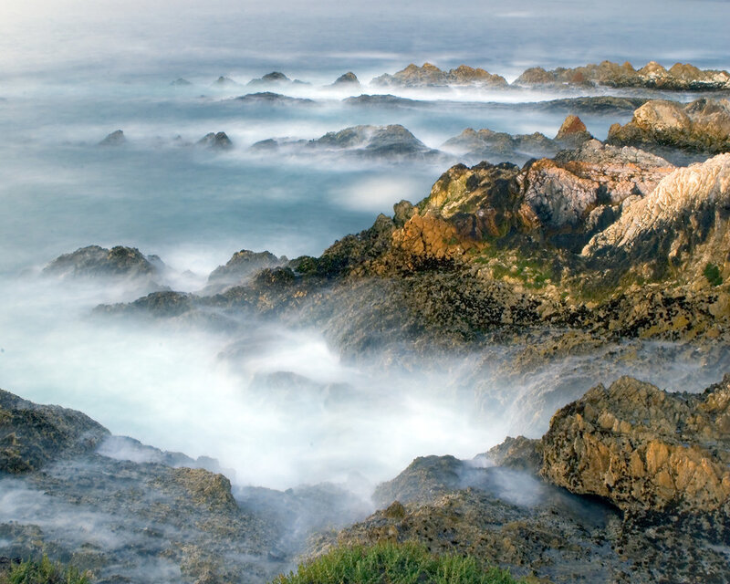 Rocky Coastline at Sea — Blue, Serene