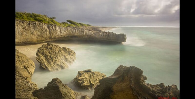 Rocky Coastline at Sea — Green