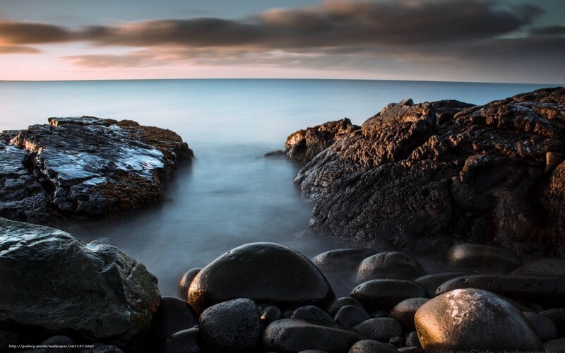 Rocky coastline at sunset