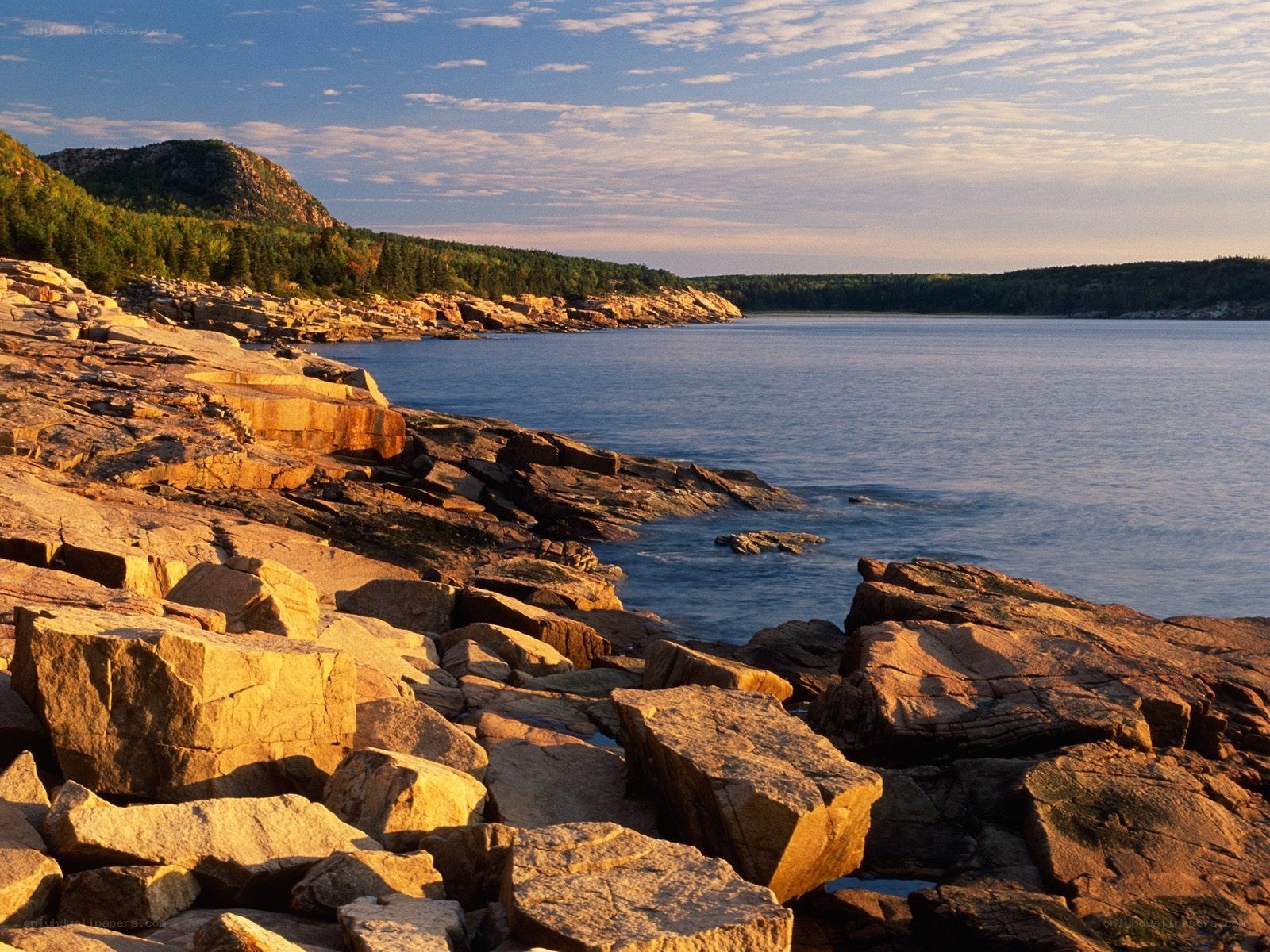 Rocky coastline at sunset