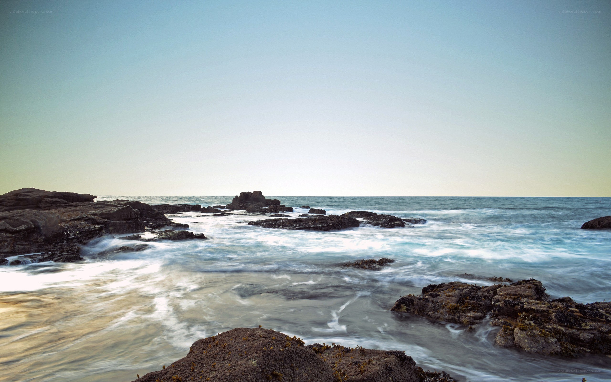 Rocky coastline at sunset