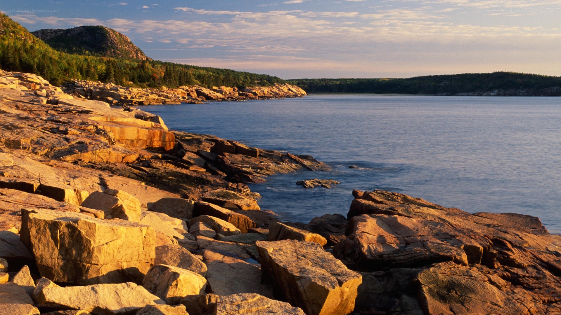 rocky coastline at sunset