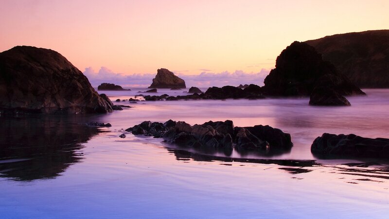 Rocky Coastline at Sunset — Rocks