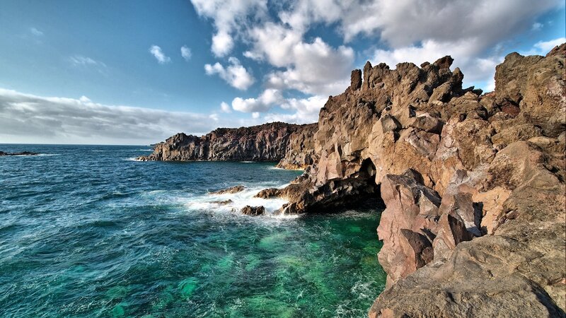 Rocky Coastline — Blue, Dramatic, Afternoon, Photograph