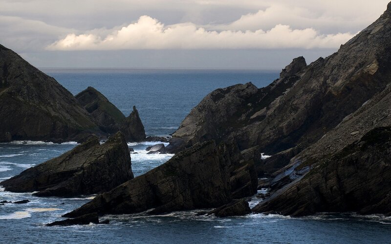 Rocky Coastline — Blue, Dramatic, Photograph