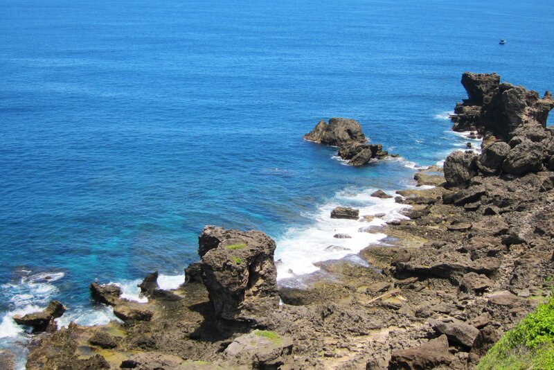 Rocky Coastline — Blue, Serene, Afternoon, Photograph, Ocean, Rocks, Waves