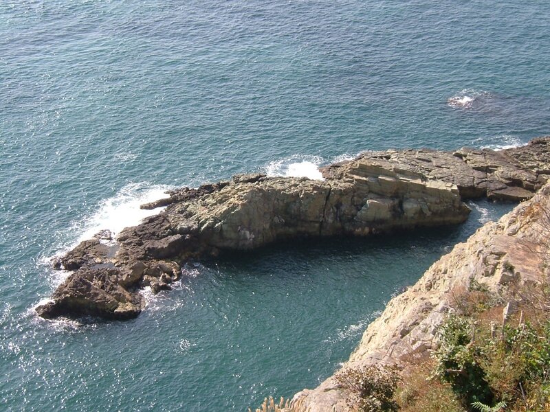 Rocky Coastline — Blue, Serene, Afternoon, Photograph, Ocean, Waves, Cliff