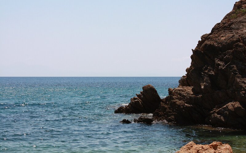 Rocky coastline by the sea