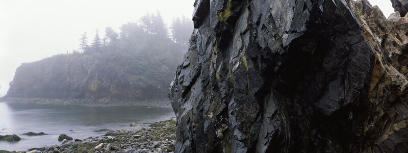 Rocky Coastline in Fog — Gray