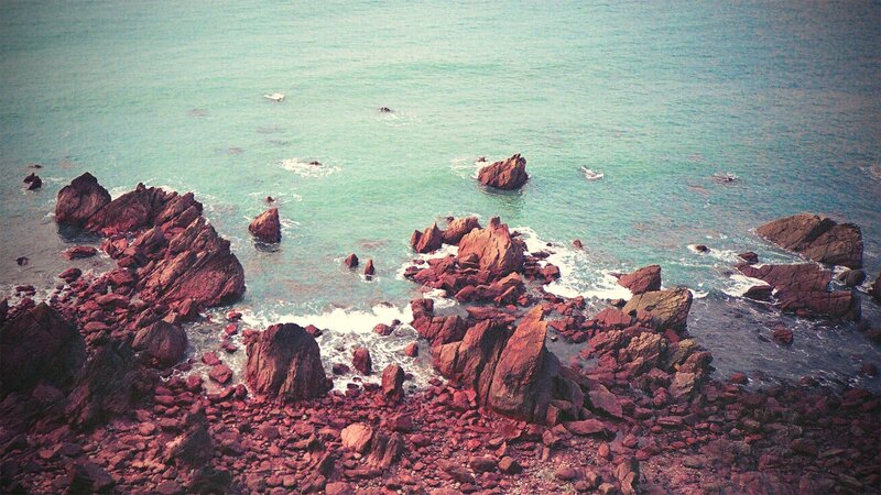Rocky Coastline — Red