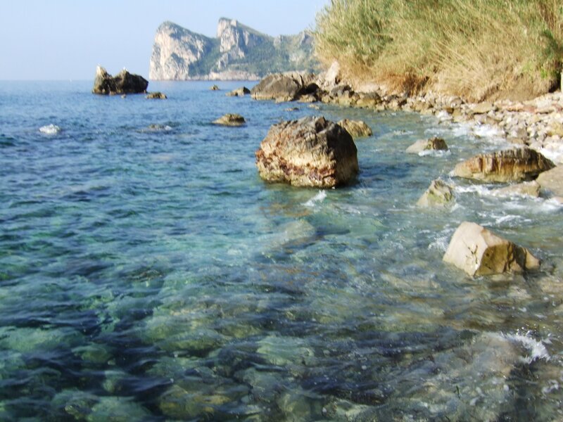 Rocky coastline with clear sea