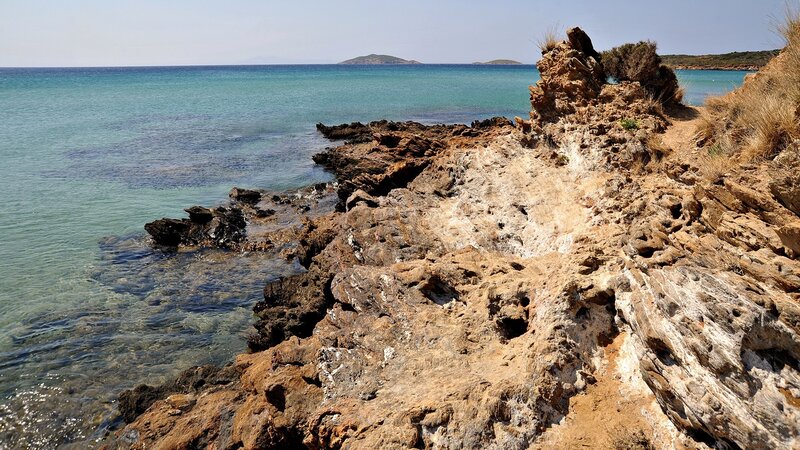 rocky coastline with clear sea