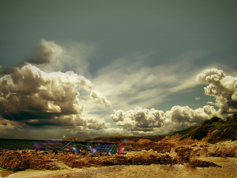 Rocky Coastline with Clouds