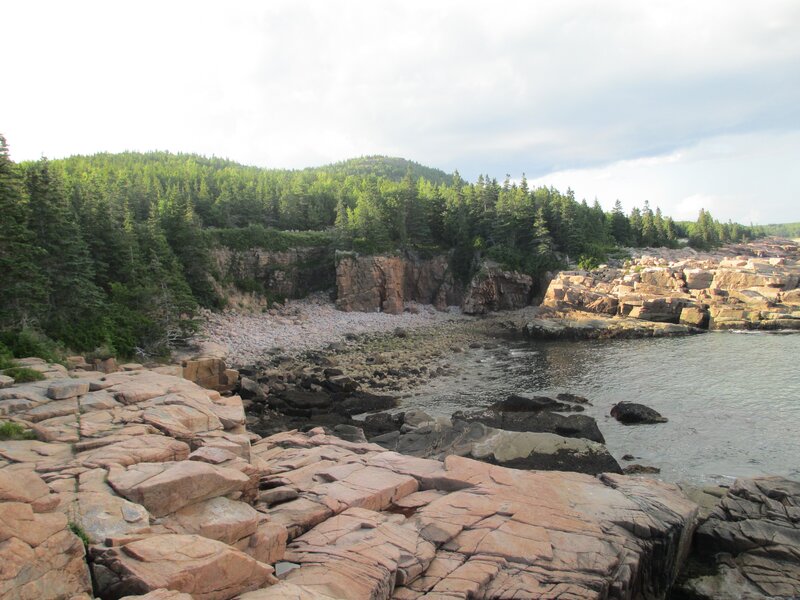 Rocky Coastline with Forest — Green