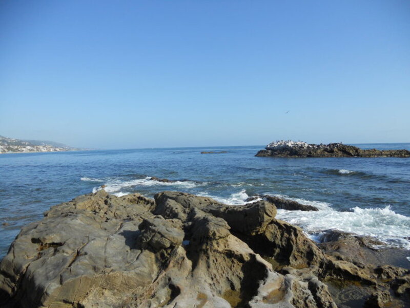 Rocky Coastline with Ocean — Blue, Serene, Afternoon, Photograph, Rocks