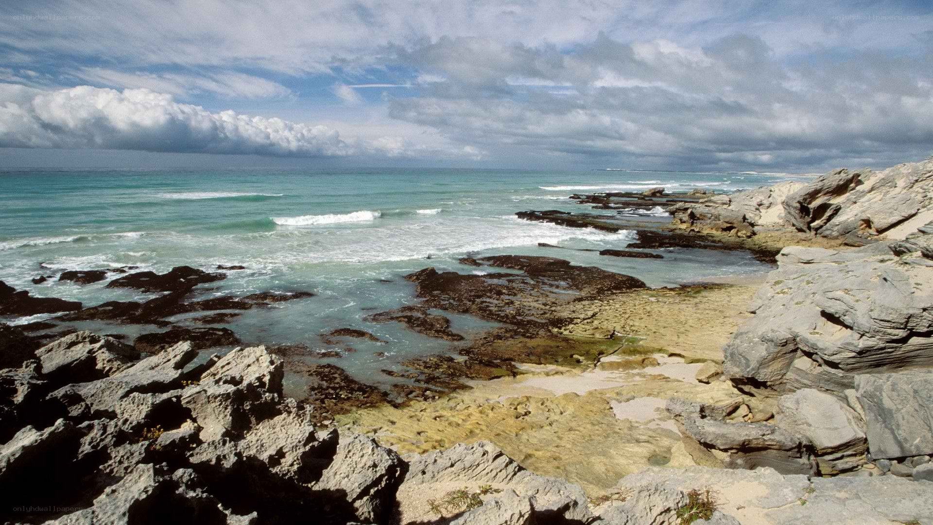 rocky coastline with ocean waves