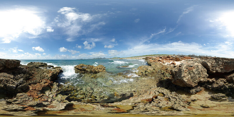 Rocky coastline with ocean waves