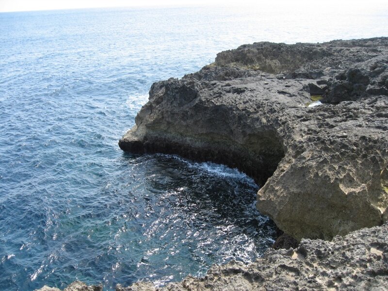 rocky coastline with sea
