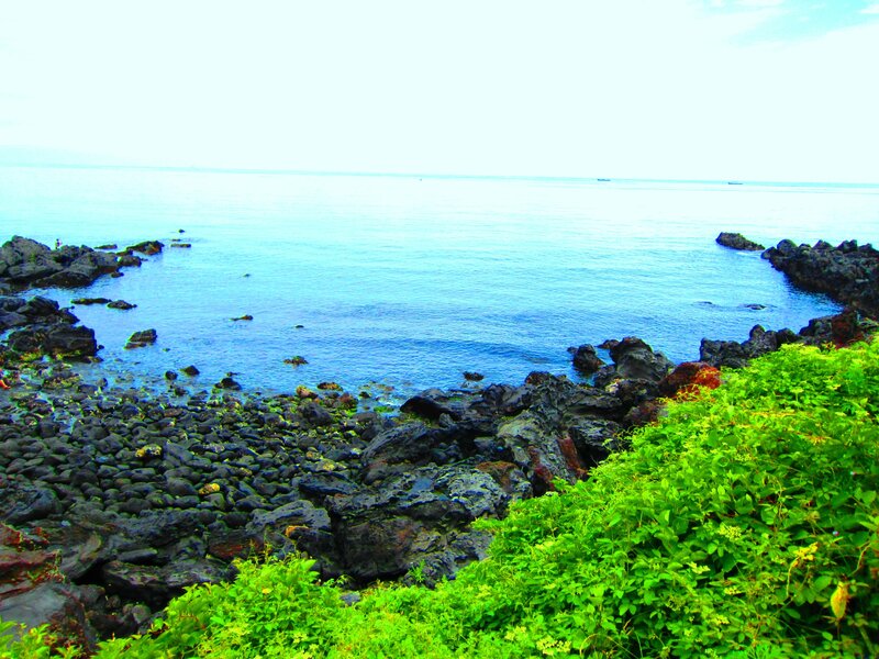 Rocky Coastline with Sea — Blue, Calm