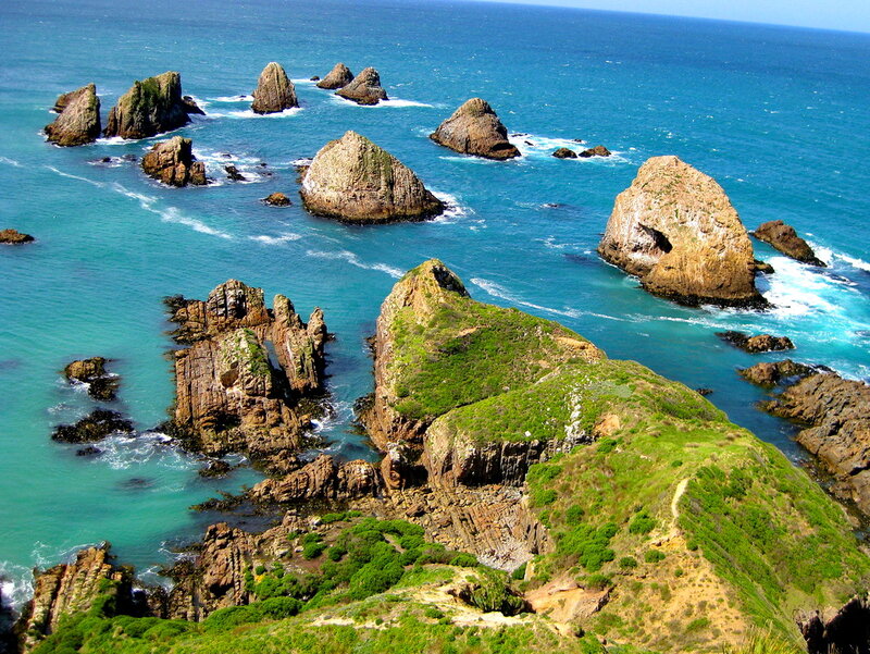 Rocky Coastline with Sea Stacks — Blue
