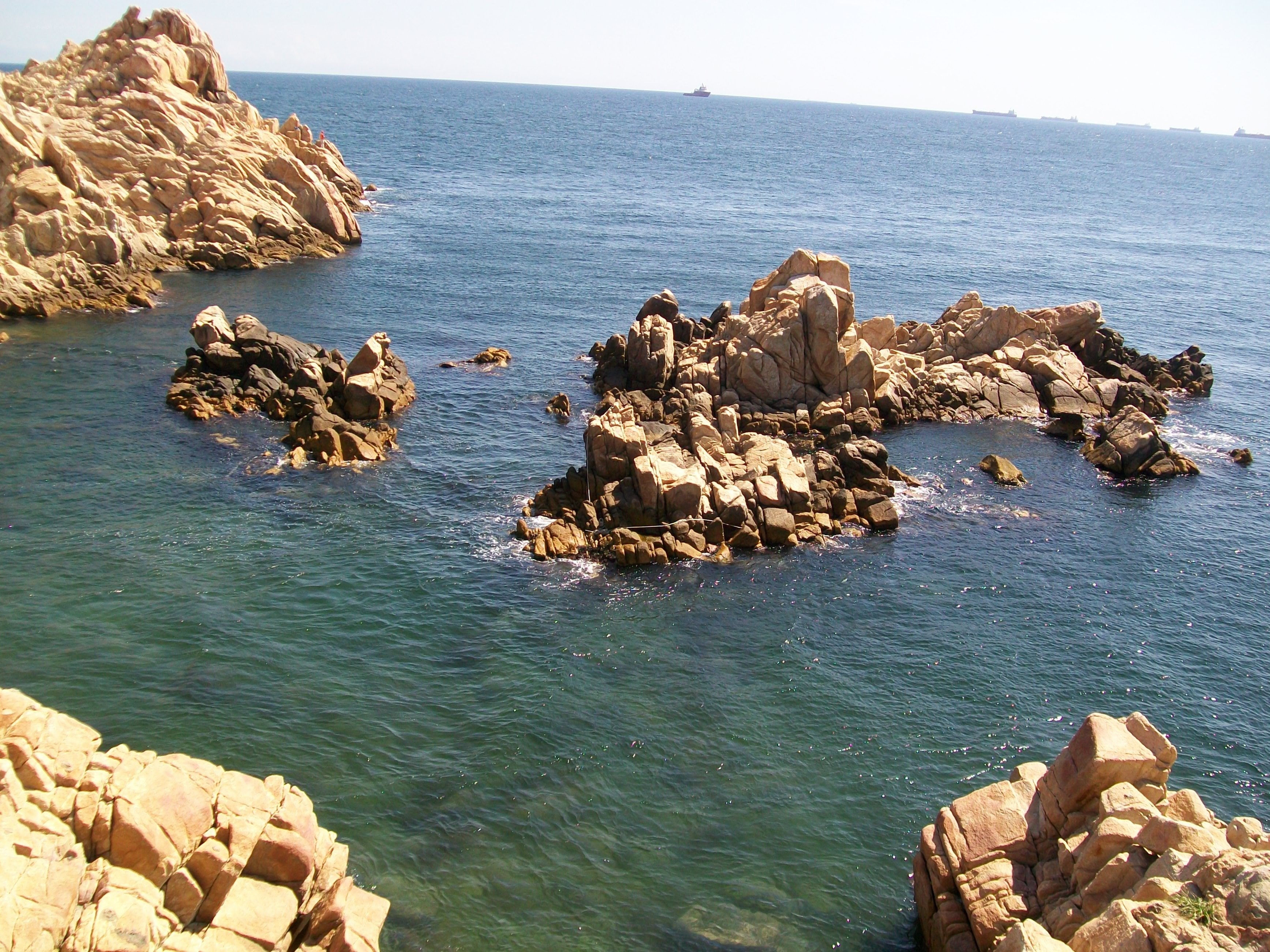 Rocky coastline with sea view