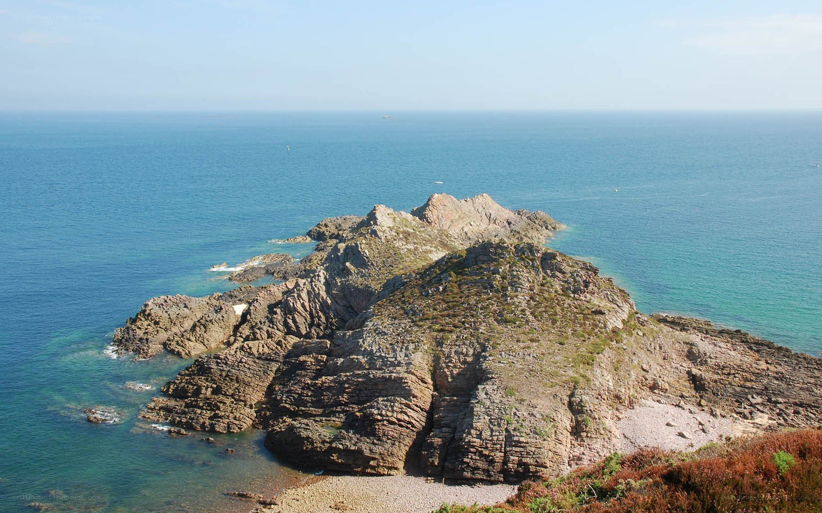 rocky coastline with sea view