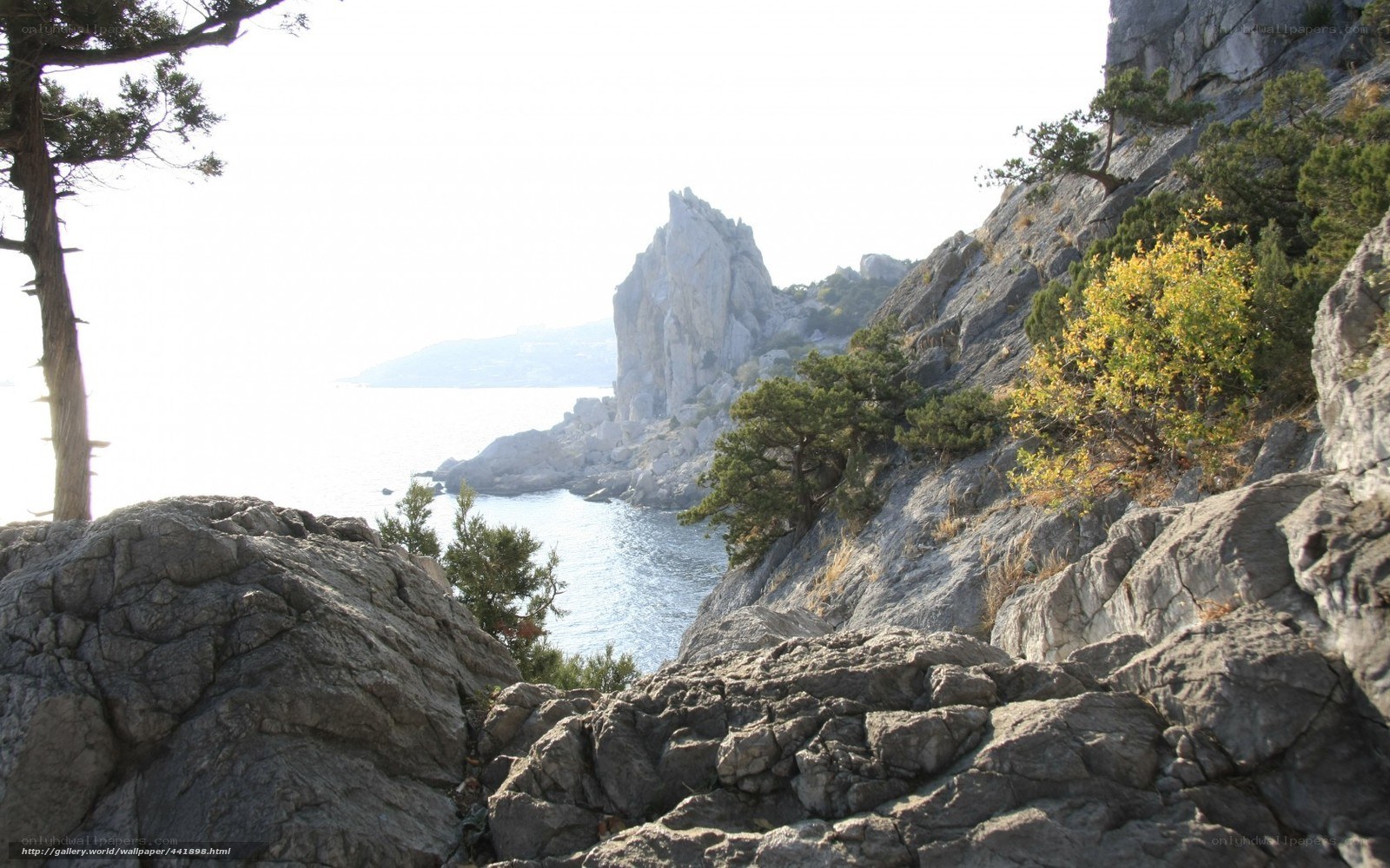 Rocky coastline with sea view