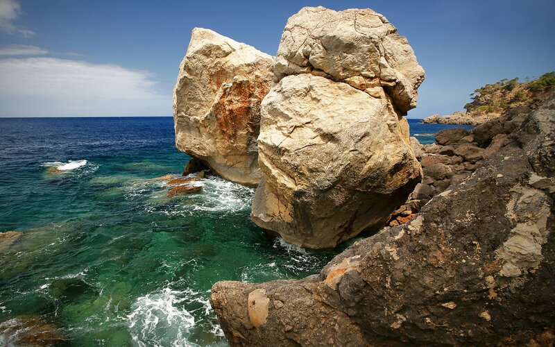 Rocky coastline with turquoise water