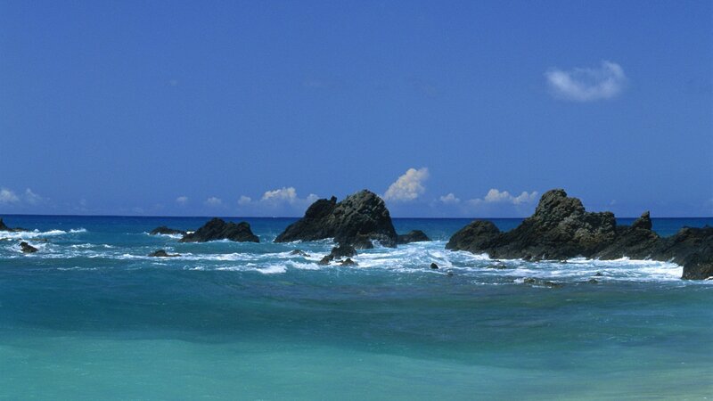 Rocky coastline with turquoise water