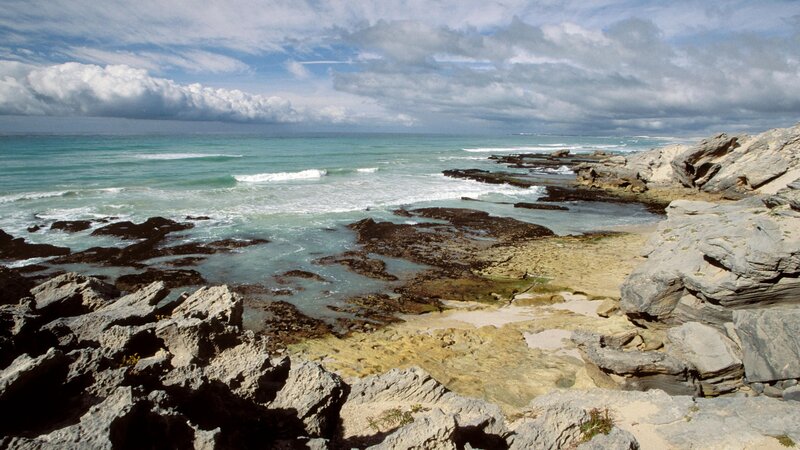 rocky coastline with turquoise water